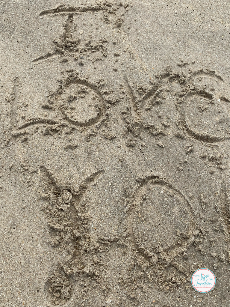 I love you written in the sand